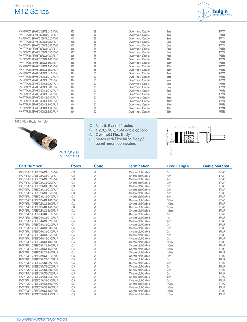 母直头塑胶成型式圆形连接器选型 母直头塑胶成型式圆形连接器选型